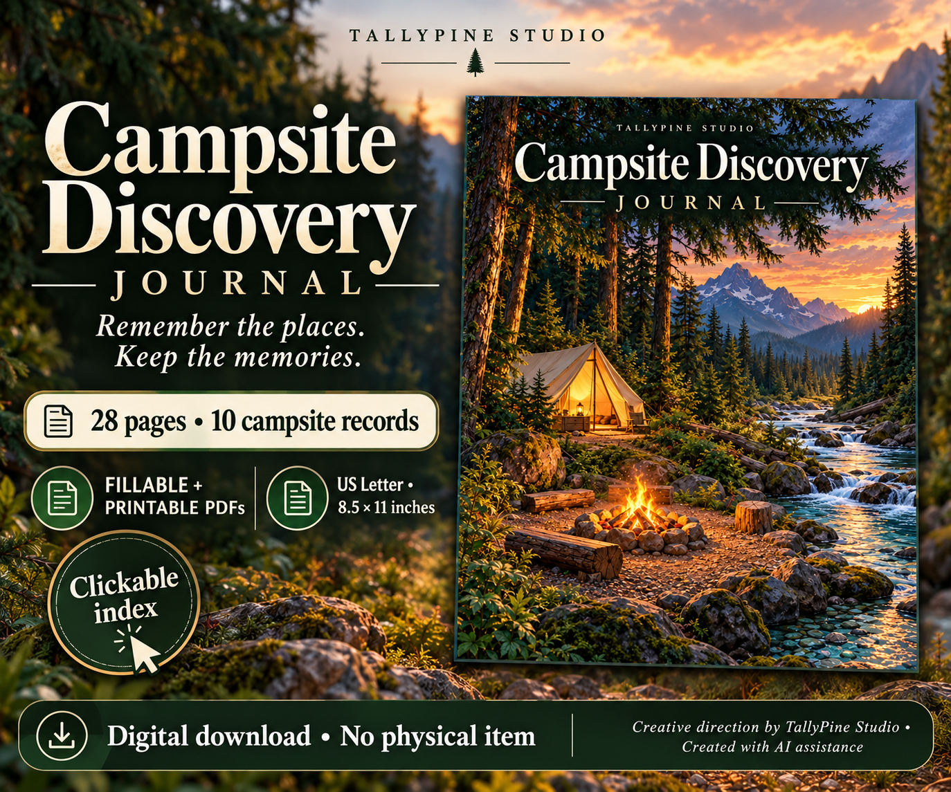 Campsite Discovery Journal cover and digital format preview