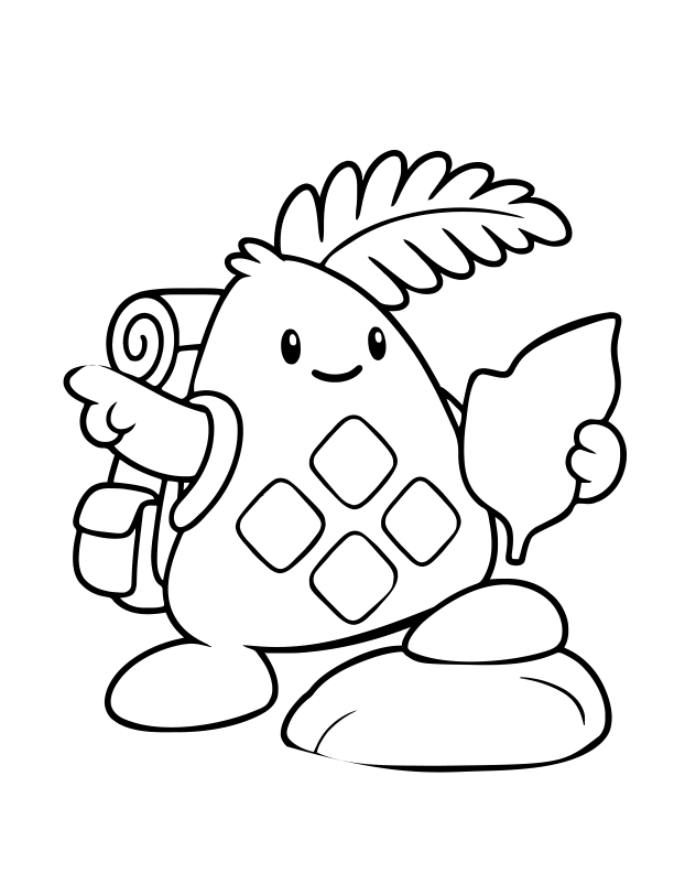 Actual black-and-white coloring page from Pip & Bramble’s Forest Fun