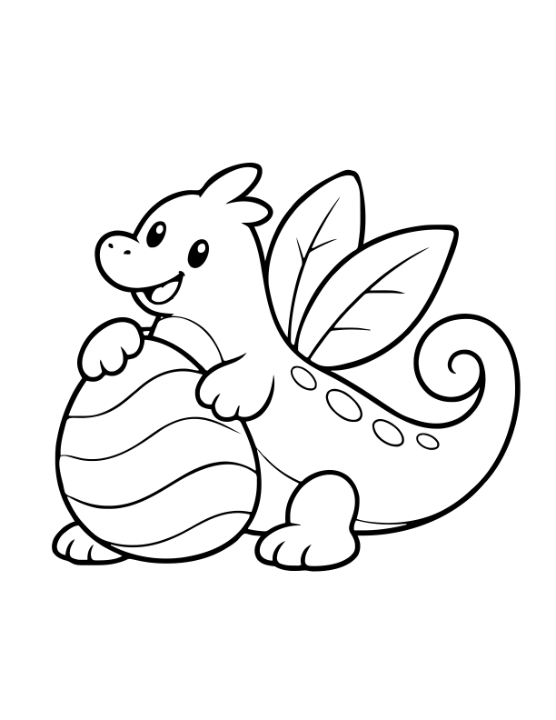 Actual black-and-white coloring page from Ember & Pebble’s Dragon Days