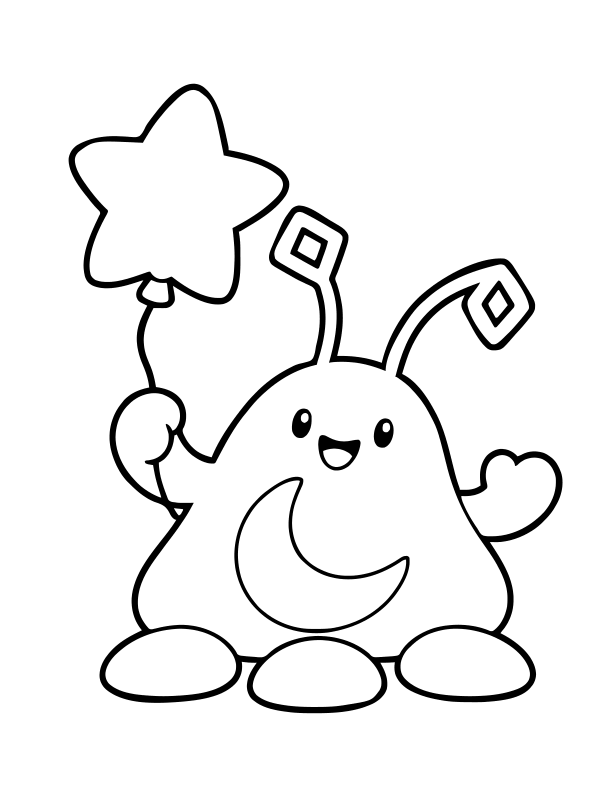 Actual black-and-white coloring page from Orbit & Wobble’s Space Play