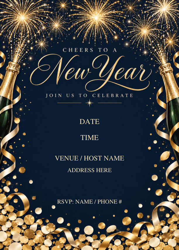 Actual New Years Invitation Fillable from the finished TallyPine PDF